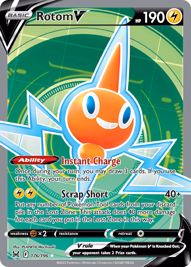 Rotom V Pokemon card (176/196, Lost Origin)