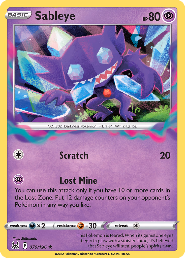 Sableye Pokemon card (070/196, Lost Origin)