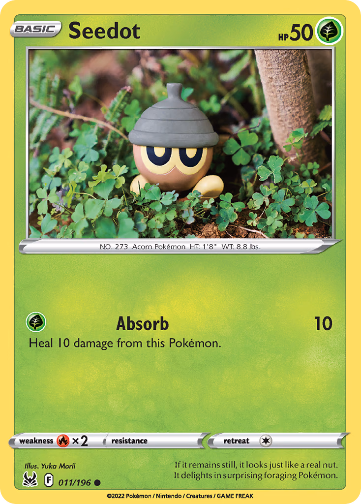 Seedot Pokemon card (011/196, Lost Origin)