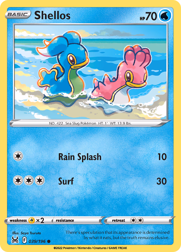 Shellos Pokemon card (039/196, Lost Origin)