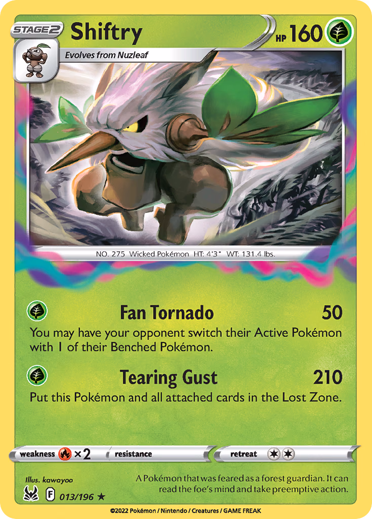 Shiftry Pokemon card (013/196, Lost Origin)