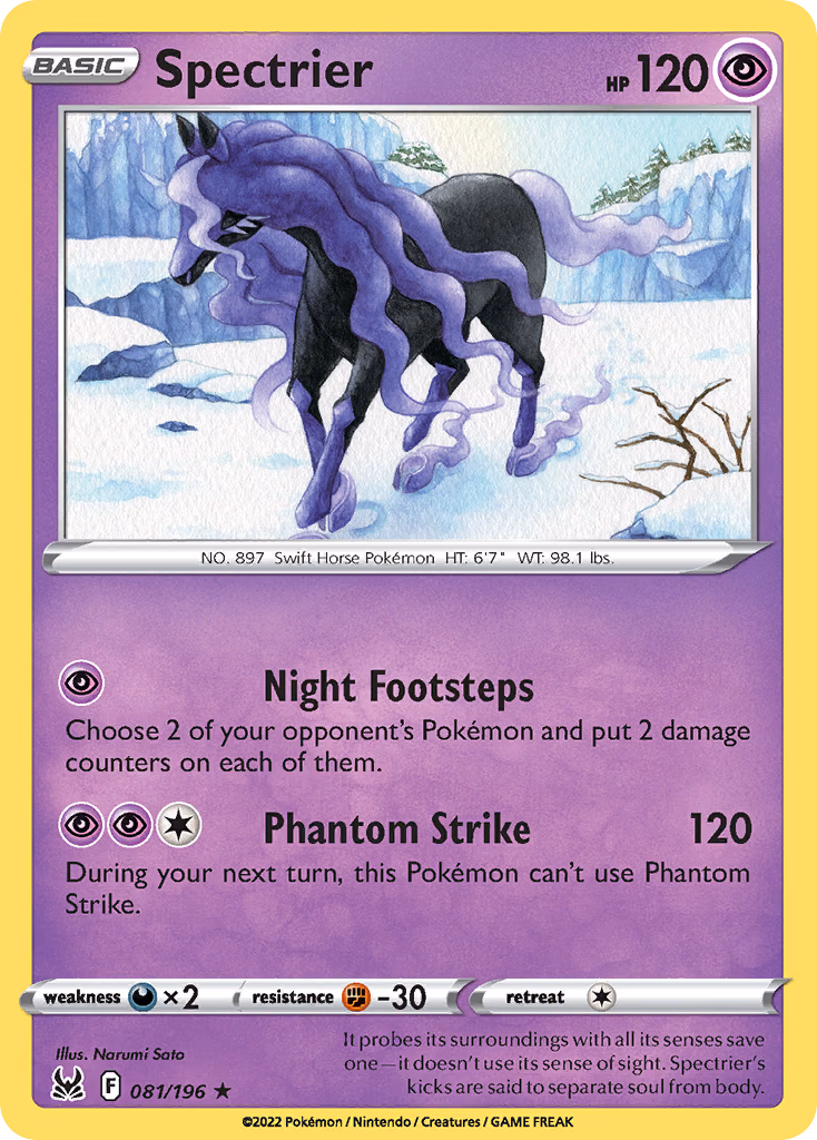 Spectrier Pokemon card (081/196, Lost Origin)