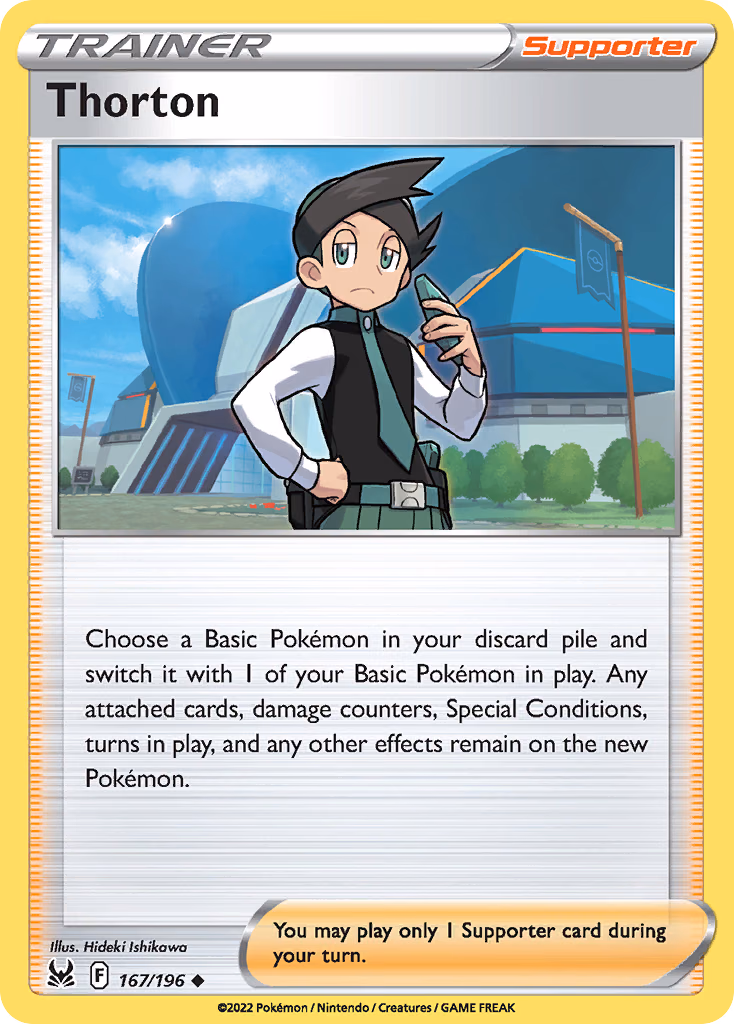 Thorton Pokemon card (167/196, Lost Origin)