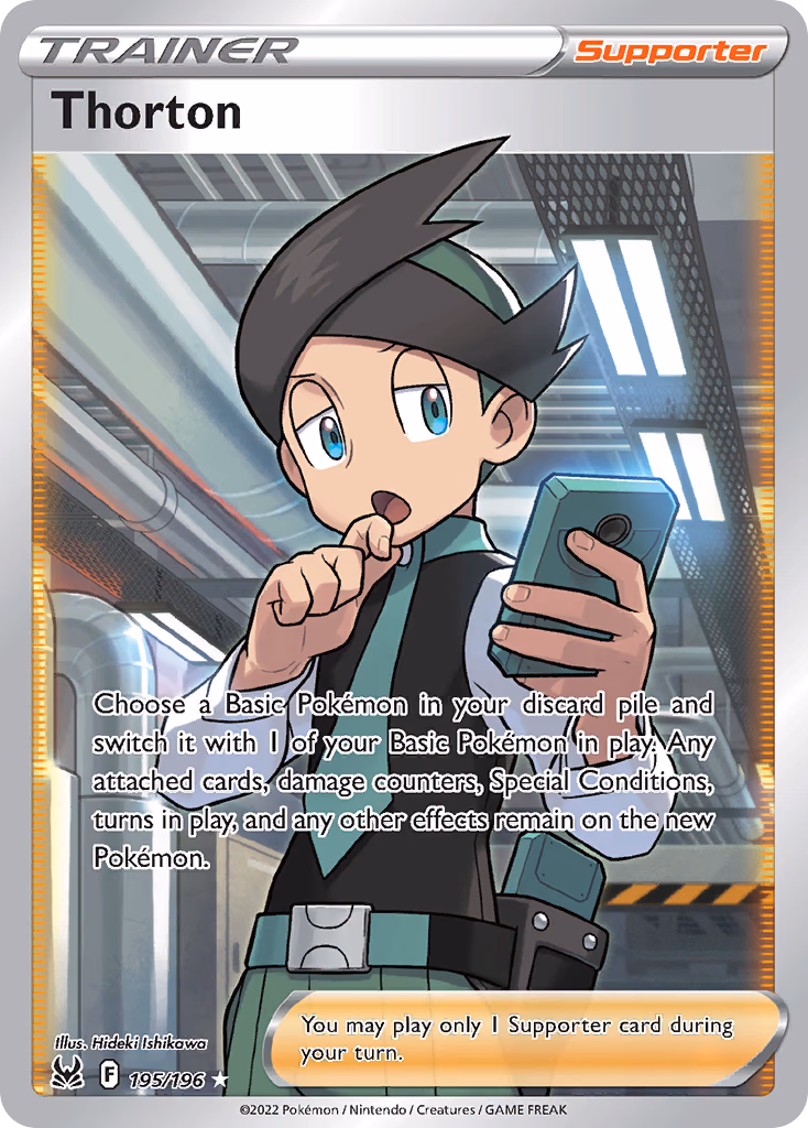 Thorton Pokemon card (195/196, Lost Origin)
