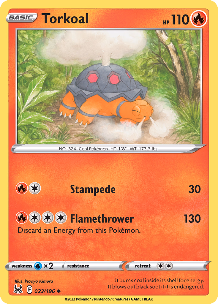 Torkoal Pokemon card (023/196, Lost Origin)