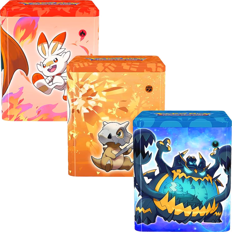 Pokemon Lost Origin Pokemon Stacking Tins: Fighting-Fire-Darkness [Set of 3]