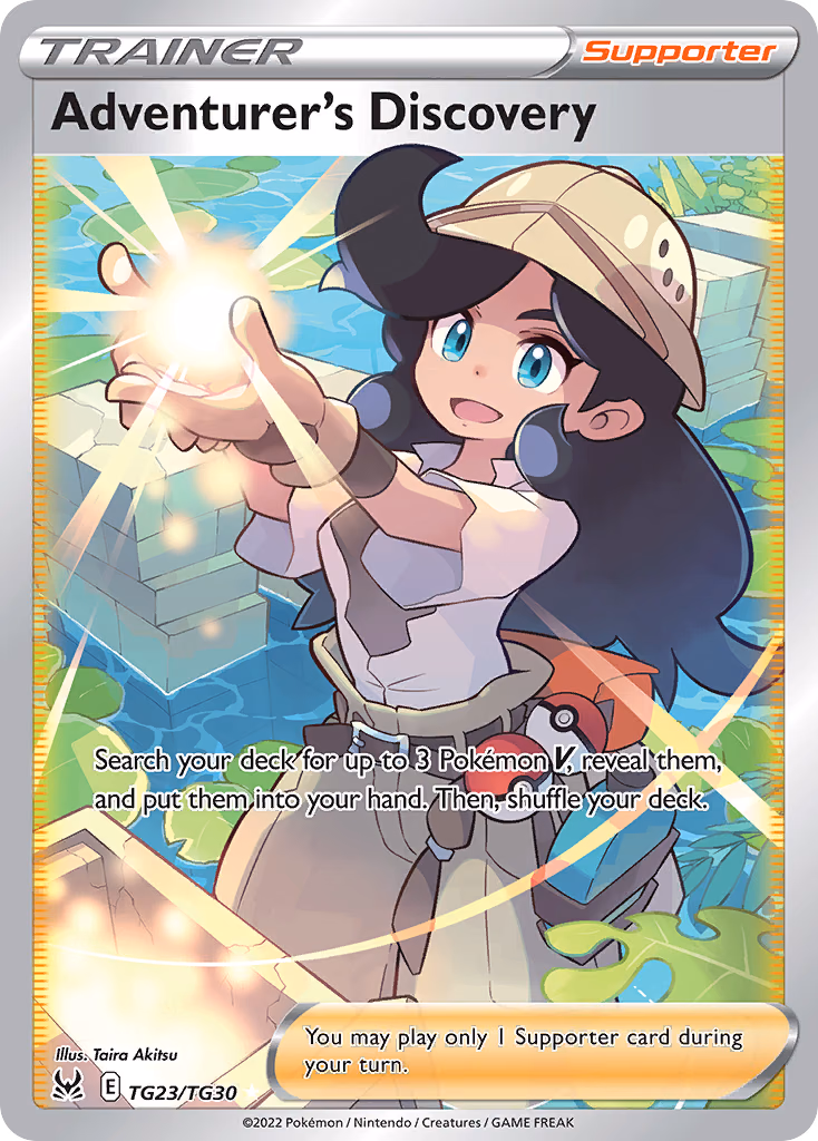 Adventurer's Discovery Pokemon card (TG23/TG30, Lost Origin Trainer Gallery)