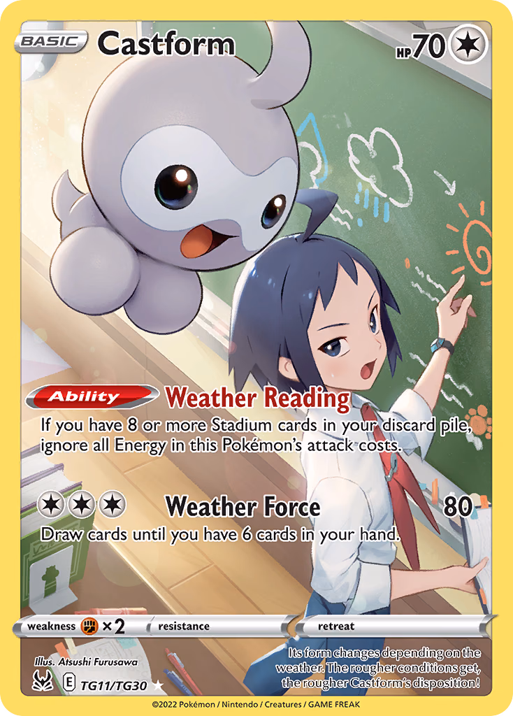 Castform Pokemon card (TG11/TG30, Lost Origin Trainer Gallery)