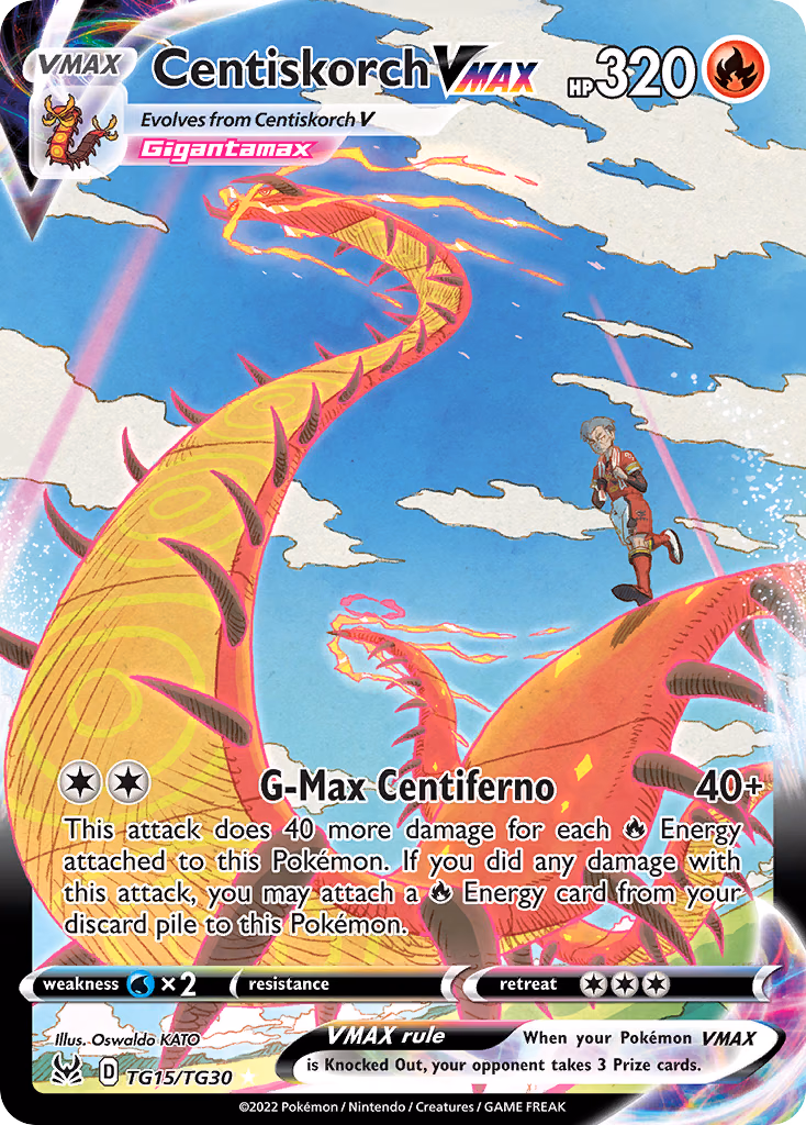 Centiskorch VMAX Pokemon card (TG15/TG30, Lost Origin Trainer Gallery)