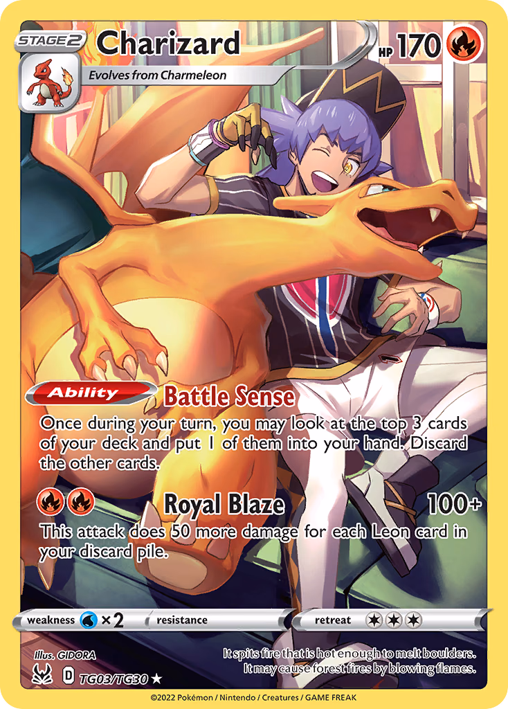 Charizard Pokemon card (TG03/TG30, Lost Origin Trainer Gallery)