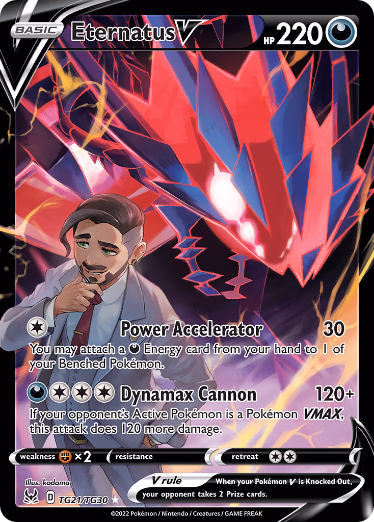 Eternatus V Pokemon card (TG21/TG30, Lost Origin Trainer Gallery)