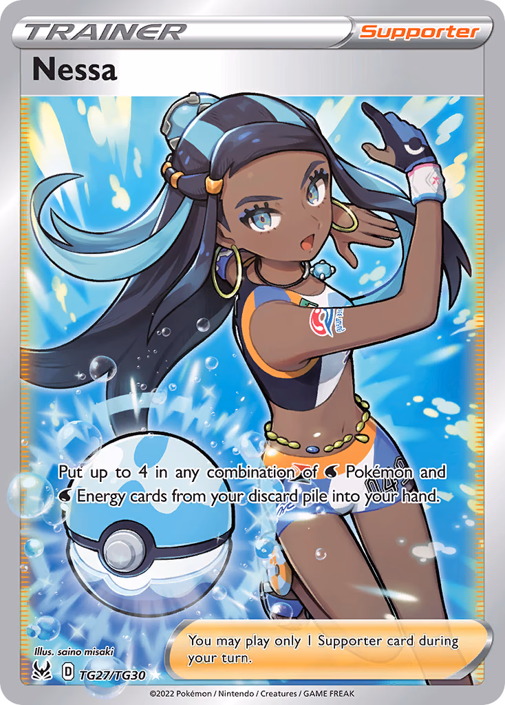 Nessa Pokemon card (TG27/TG30, Lost Origin Trainer Gallery)
