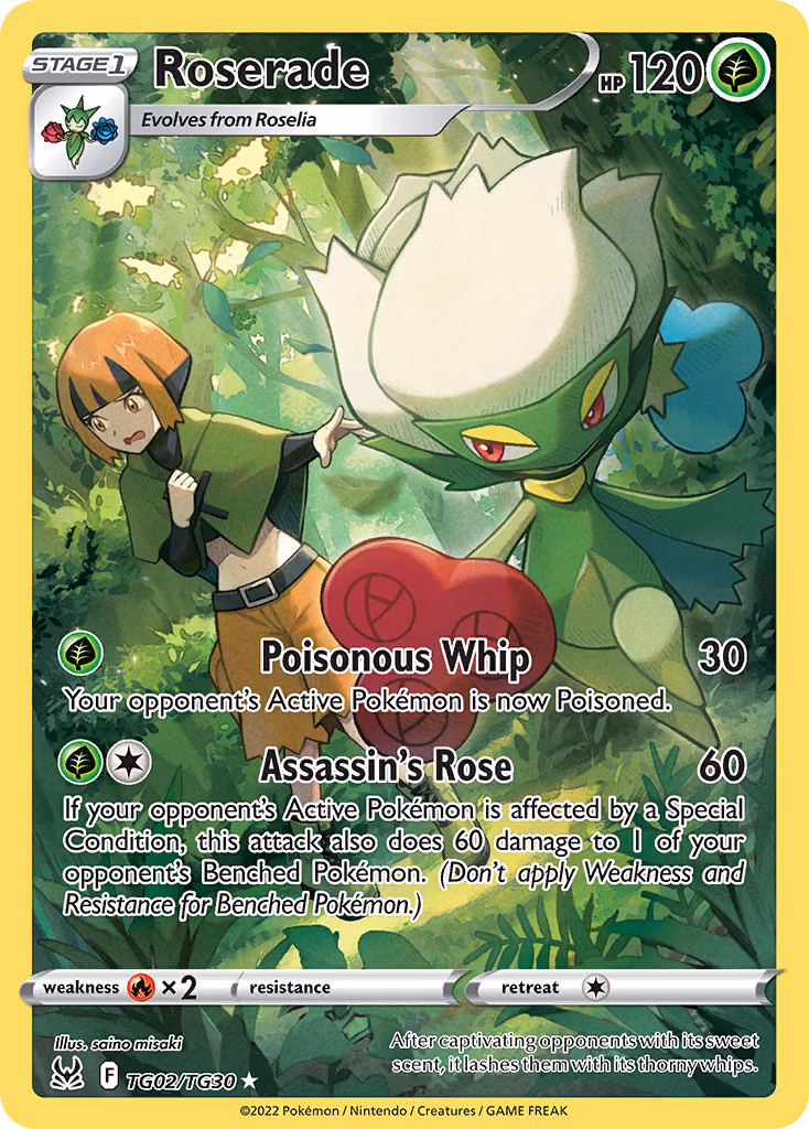 Roserade Pokemon card (TG02/TG30, Lost Origin Trainer Gallery)