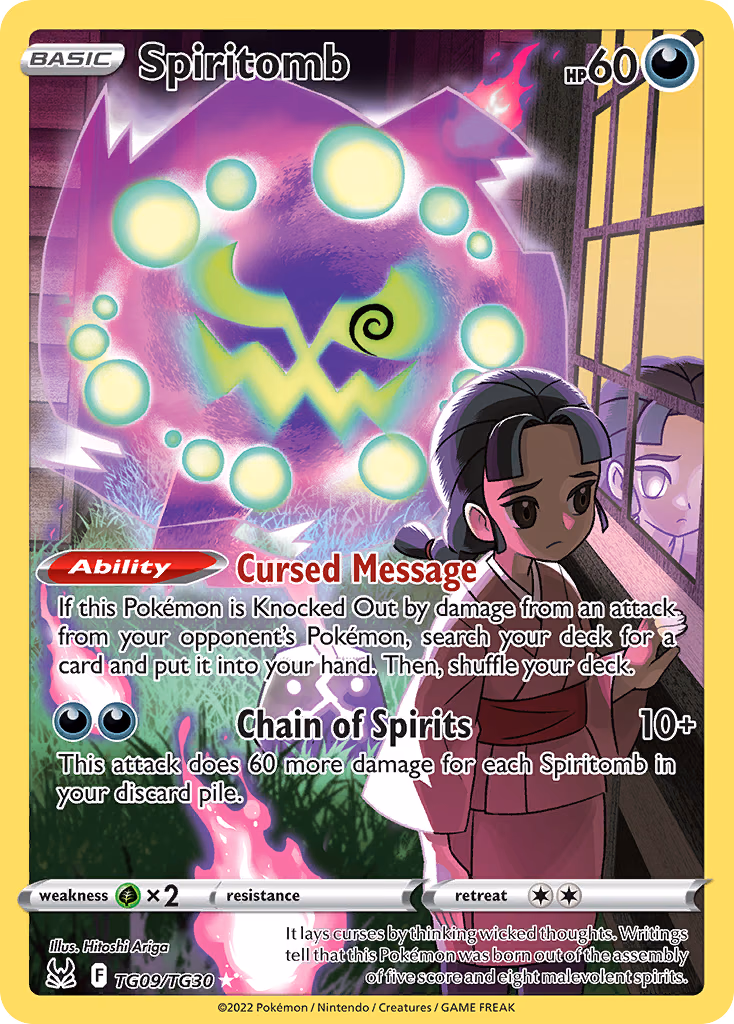 Spiritomb Pokemon card (TG09/TG30, Lost Origin Trainer Gallery)