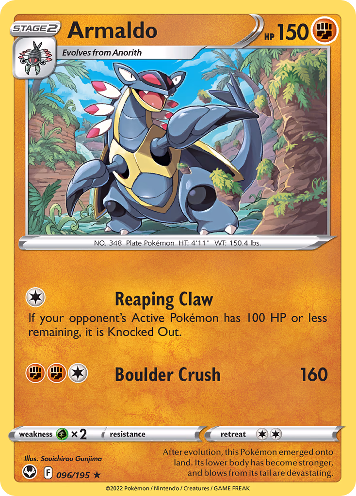 Armaldo Pokemon card (096/195, Silver Tempest)