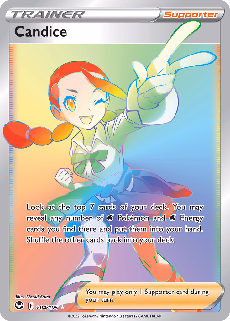 Candice Pokemon card (204/195, Silver Tempest)
