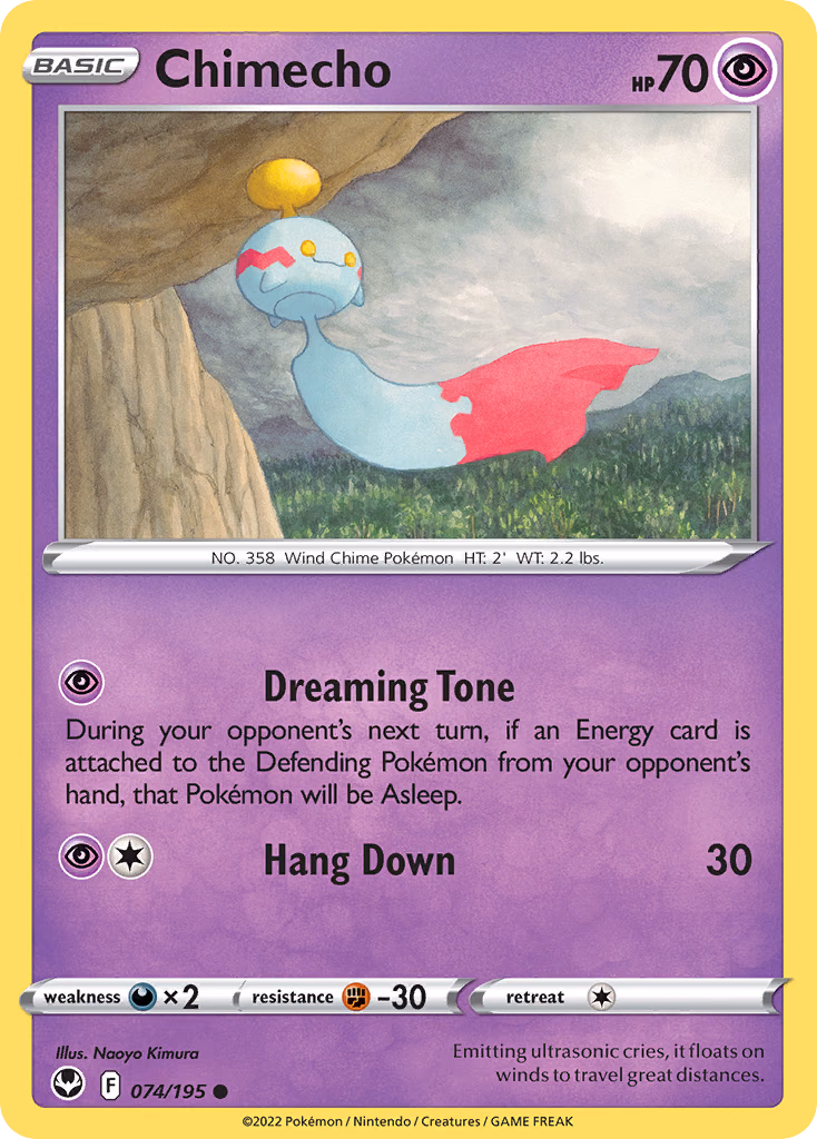 Chimecho Pokemon card (074/195, Silver Tempest)