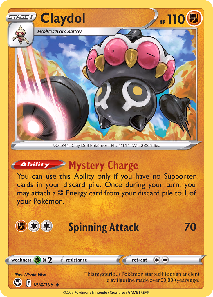 Claydol Pokemon card (094/195, Silver Tempest)