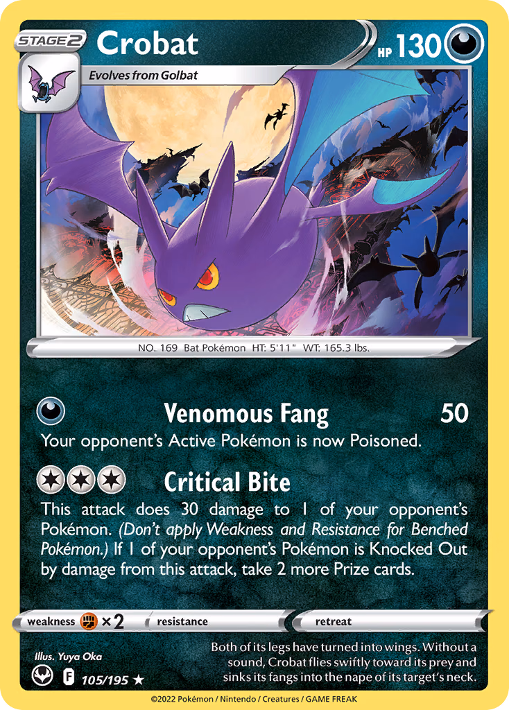 Crobat Pokemon card (105/195, Silver Tempest)