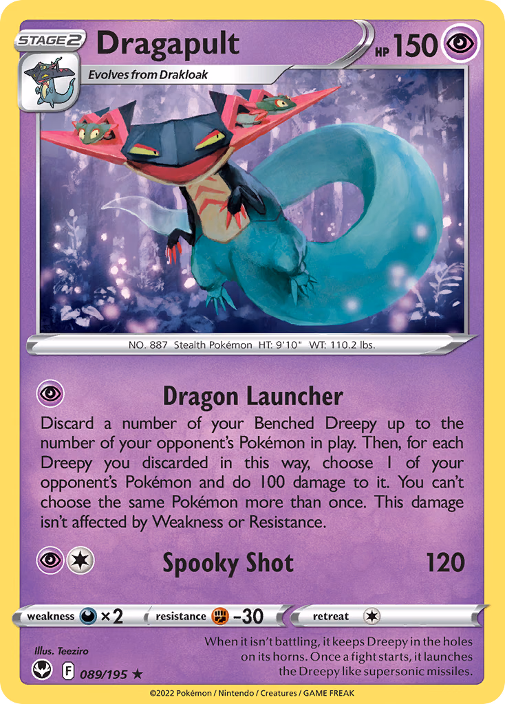 Dragapult Pokemon card (089/195, Silver Tempest)