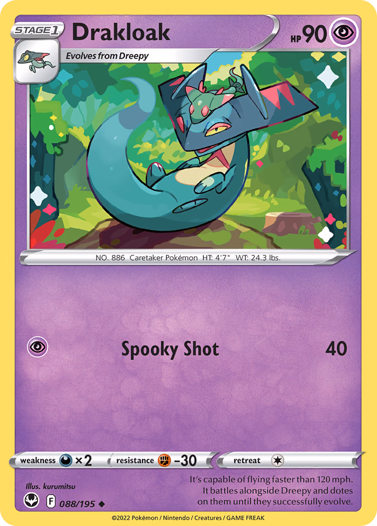 Drakloak Pokemon card (088/195, Silver Tempest)