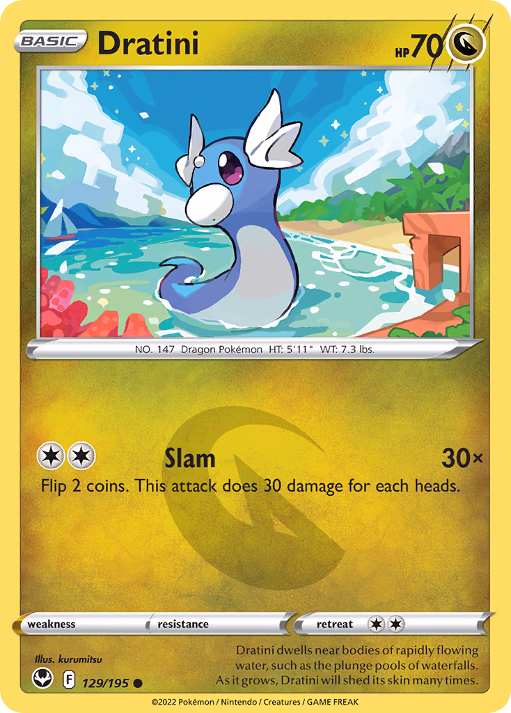 Dratini Pokemon card (129/195, Silver Tempest)