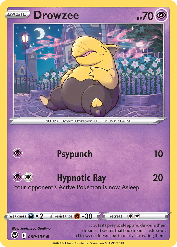 Drowzee Pokemon card (060/195, Silver Tempest)