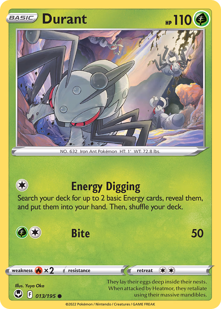 Durant Pokemon card (013/195, Silver Tempest)