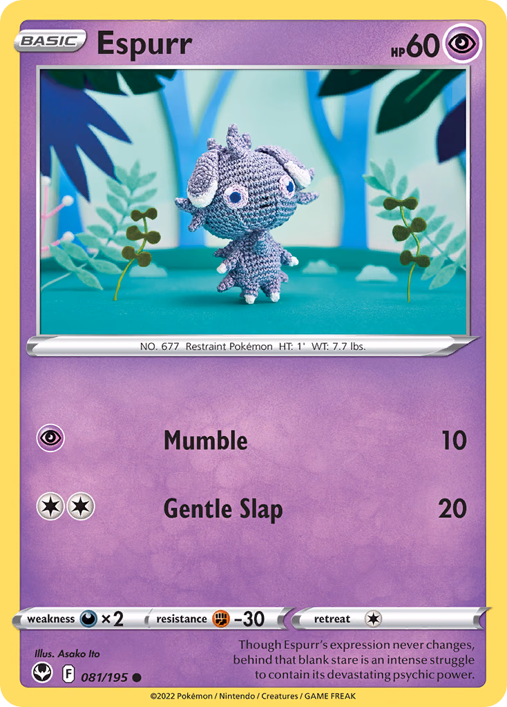 Espurr Pokemon card (081/195, Silver Tempest)