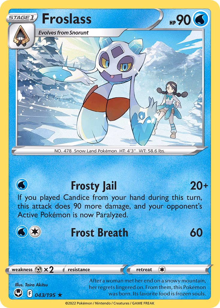 Froslass Pokemon card (043/195, Silver Tempest)