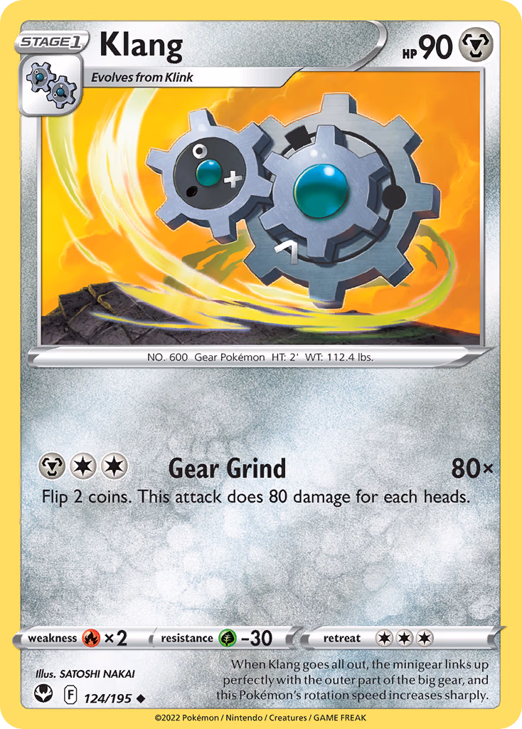 Klang Pokemon card (124/195, Silver Tempest)
