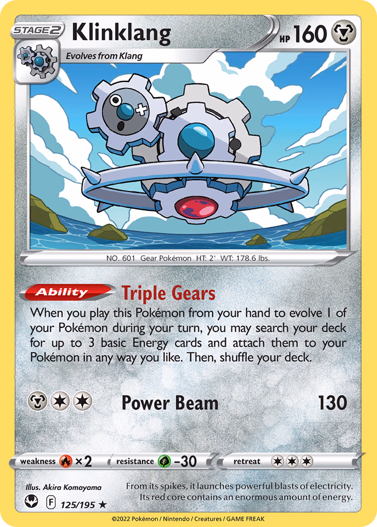 Klinklang Pokemon card (125/195, Silver Tempest)