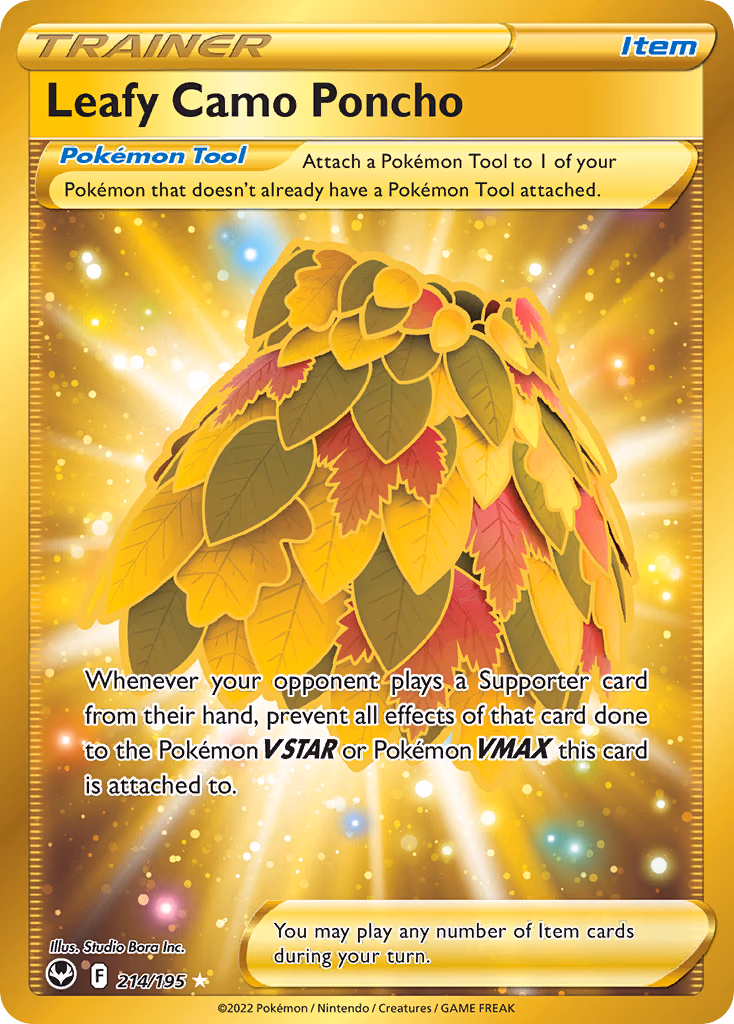 Leafy Camo Poncho Pokemon card (214/195, Silver Tempest)