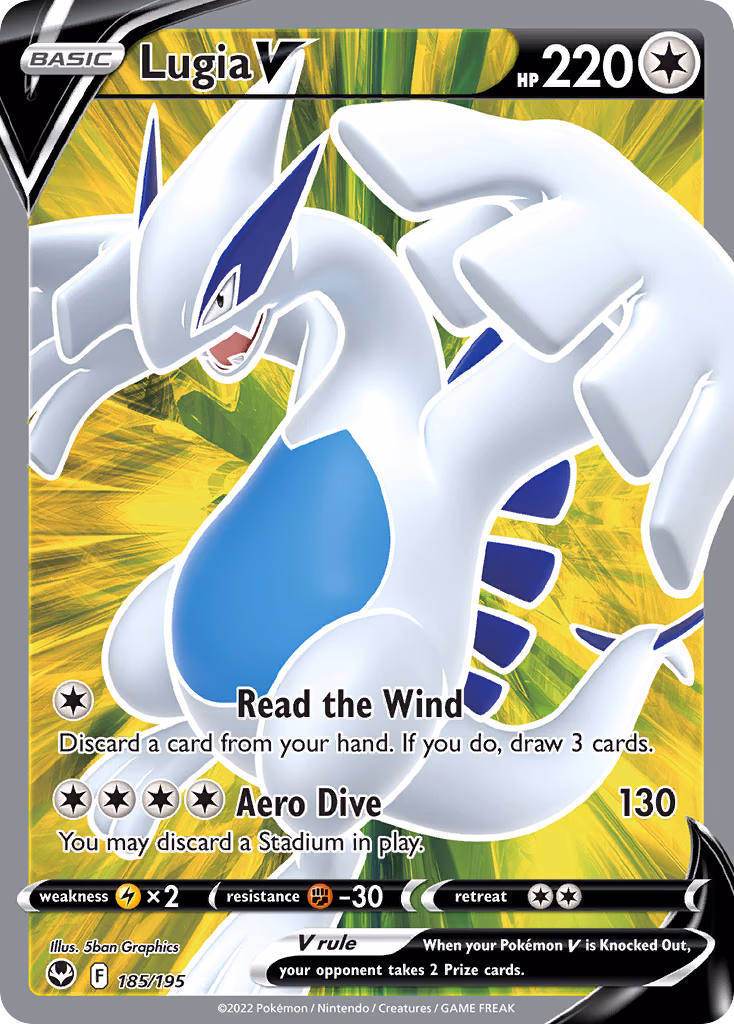 Lugia V Pokemon card (185/195, Silver Tempest)