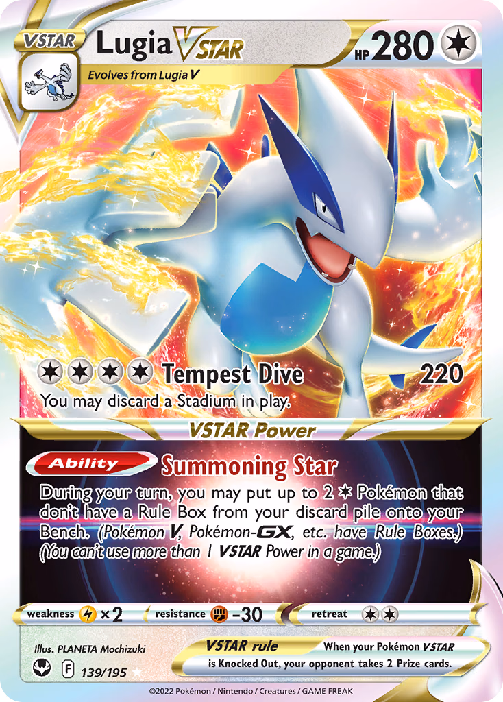Lugia VSTAR Pokemon card (139/195, Silver Tempest)
