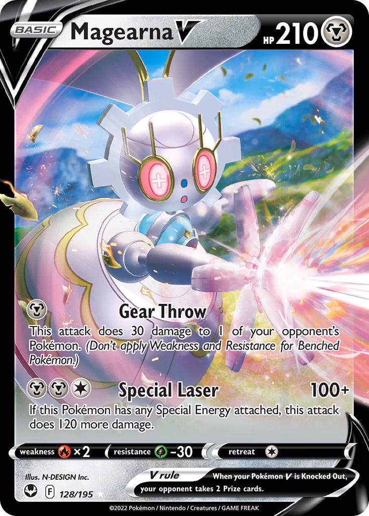 Magearna V Pokemon card (128/195, Silver Tempest)