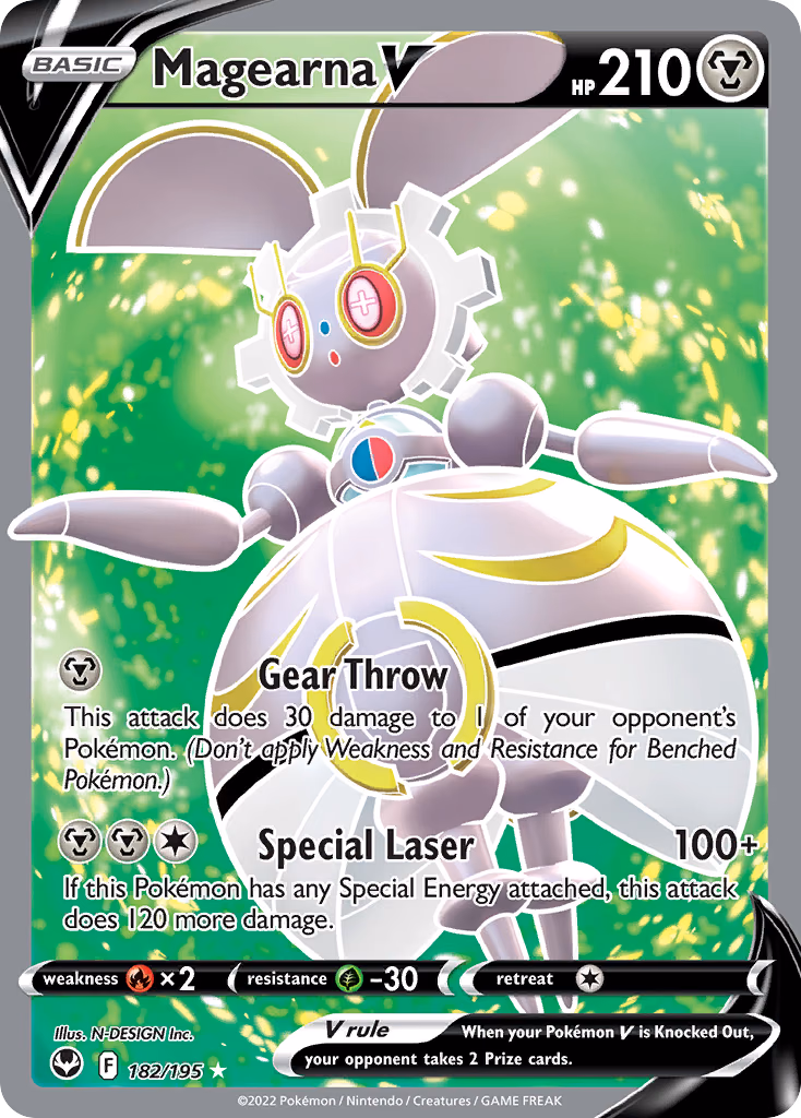 Magearna V Pokemon card (182/195, Silver Tempest)