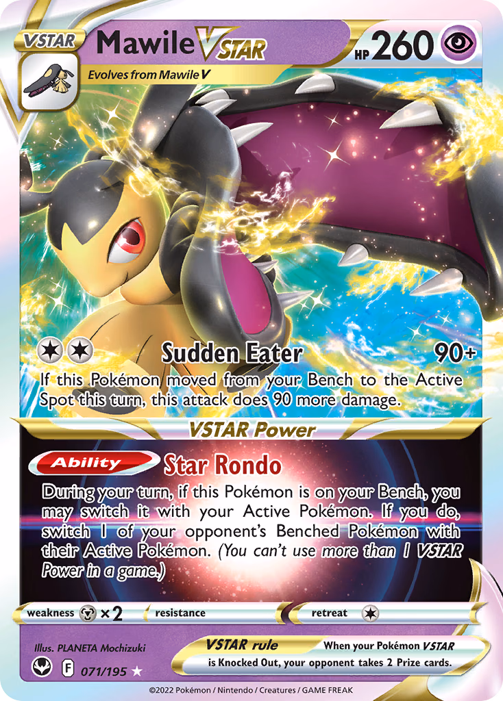 Mawile VSTAR Pokemon card (071/195, Silver Tempest)