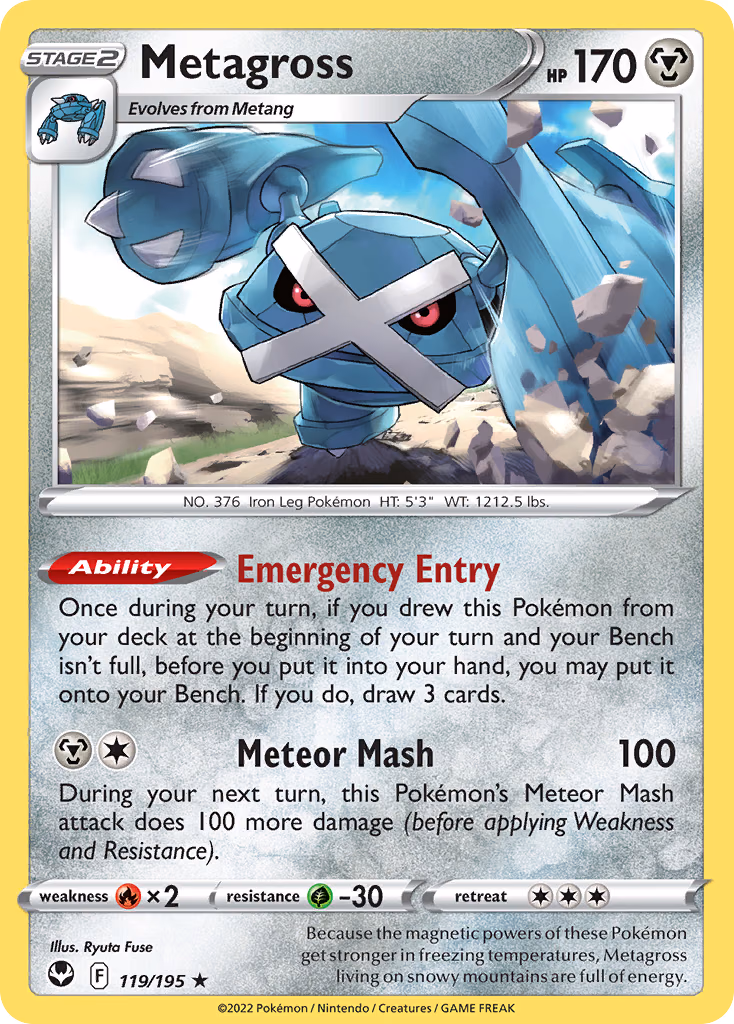 Metagross Pokemon card (119/195, Silver Tempest)