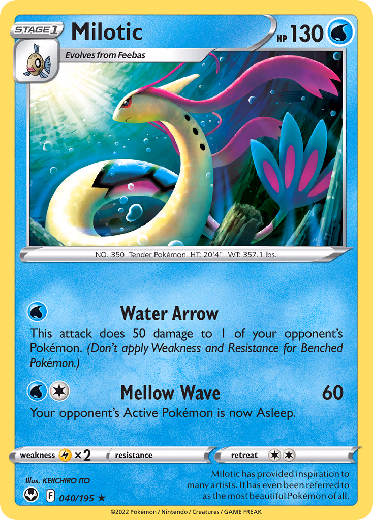 Milotic Pokemon card (040/195, Silver Tempest)