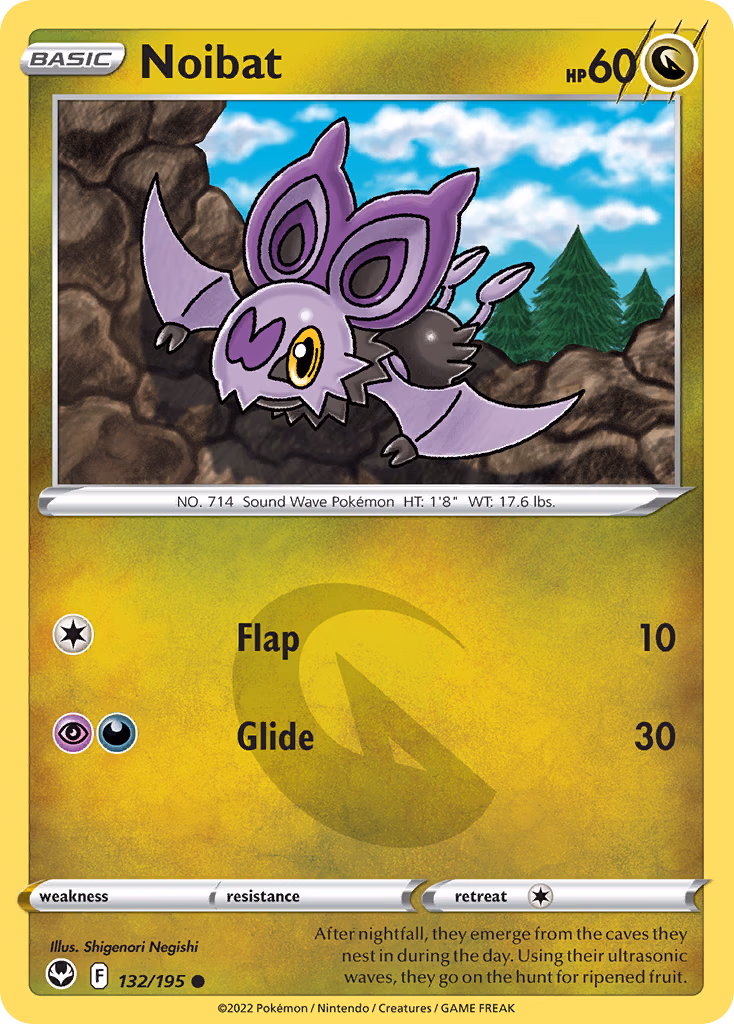Noibat Pokemon card (132/195, Silver Tempest)