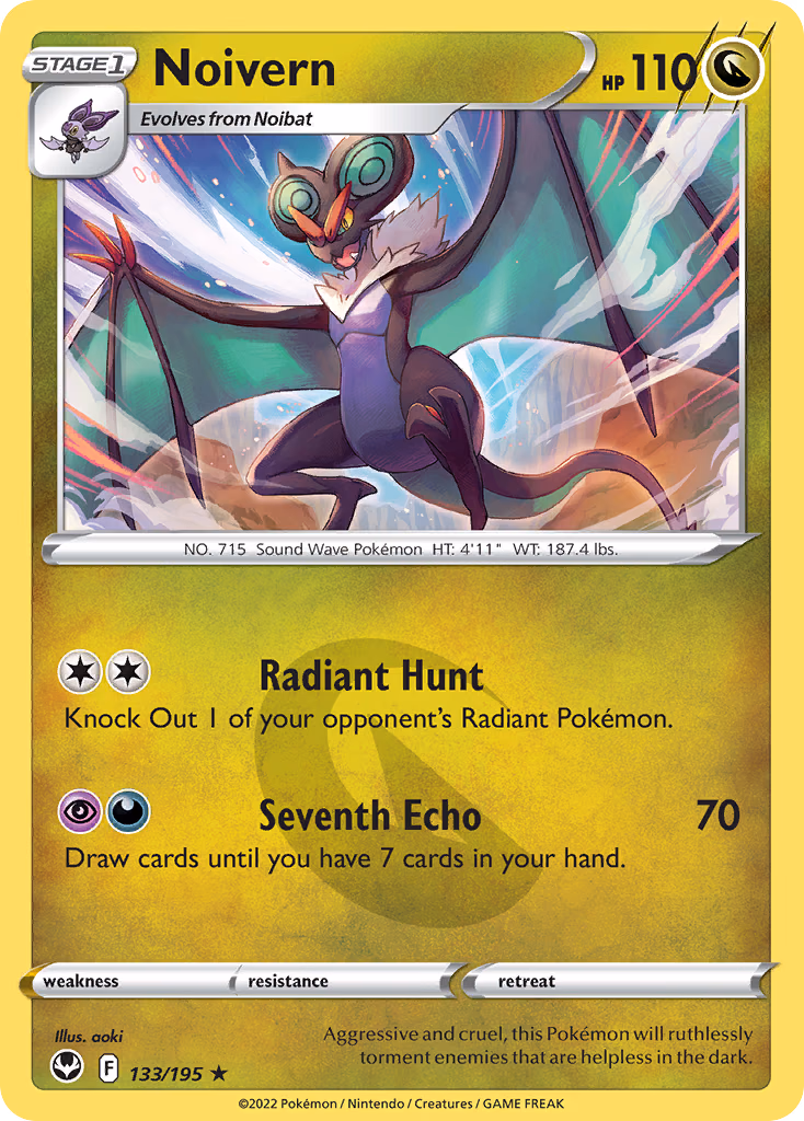 Noivern Pokemon card (133/195, Silver Tempest)