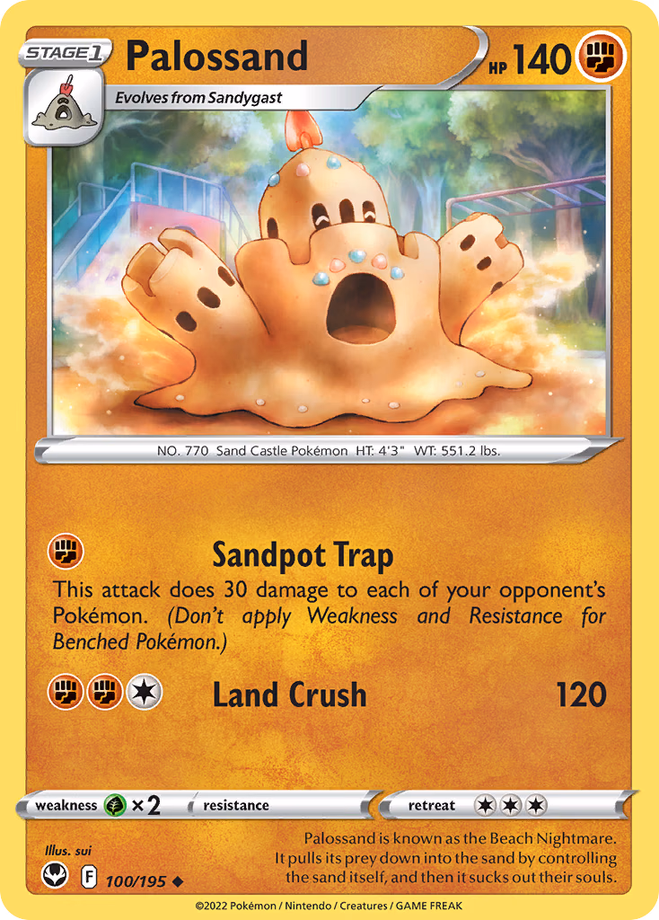 Palossand Pokemon card (100/195, Silver Tempest)