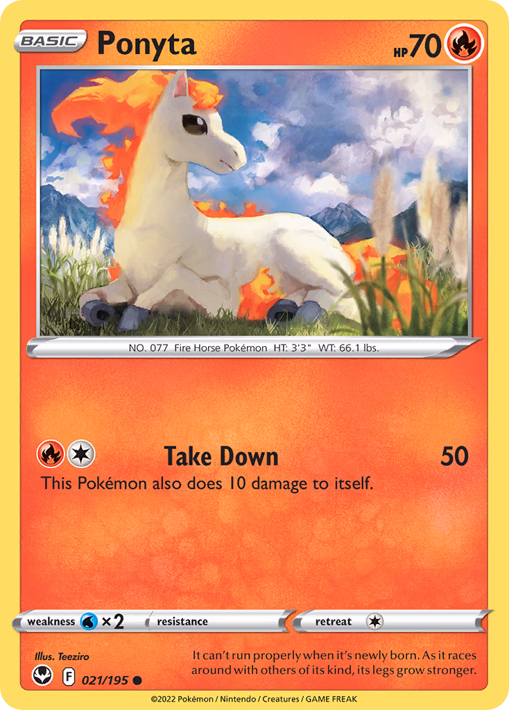 Ponyta Pokemon card (021/195, Silver Tempest)
