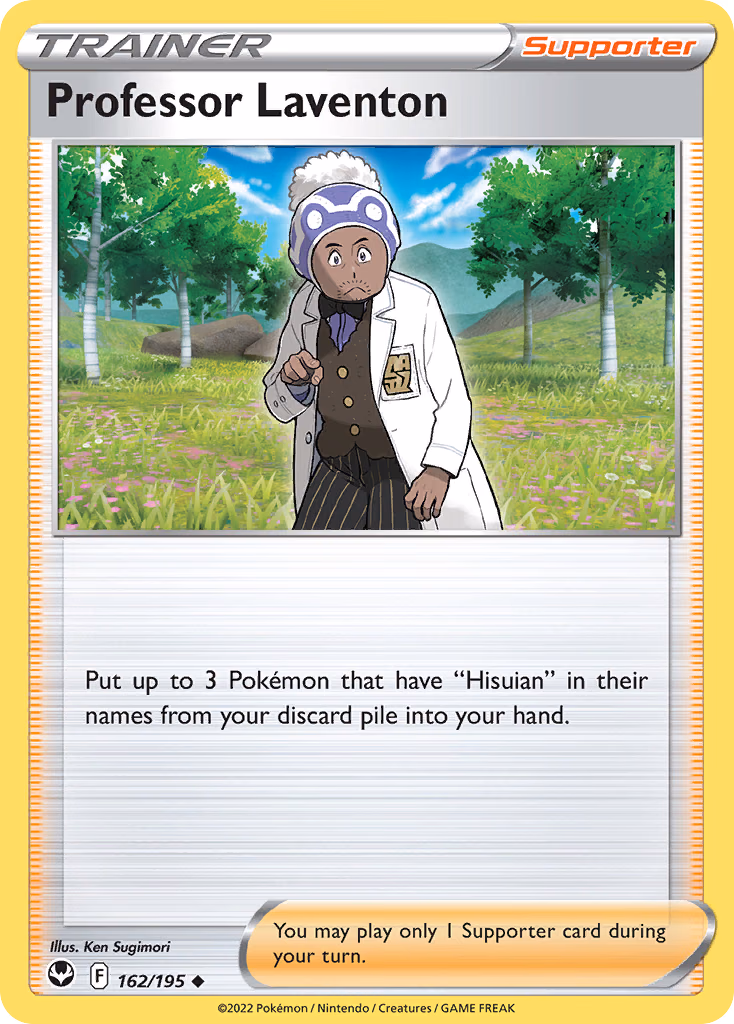 Professor Laventon Pokemon card (162/195, Silver Tempest)