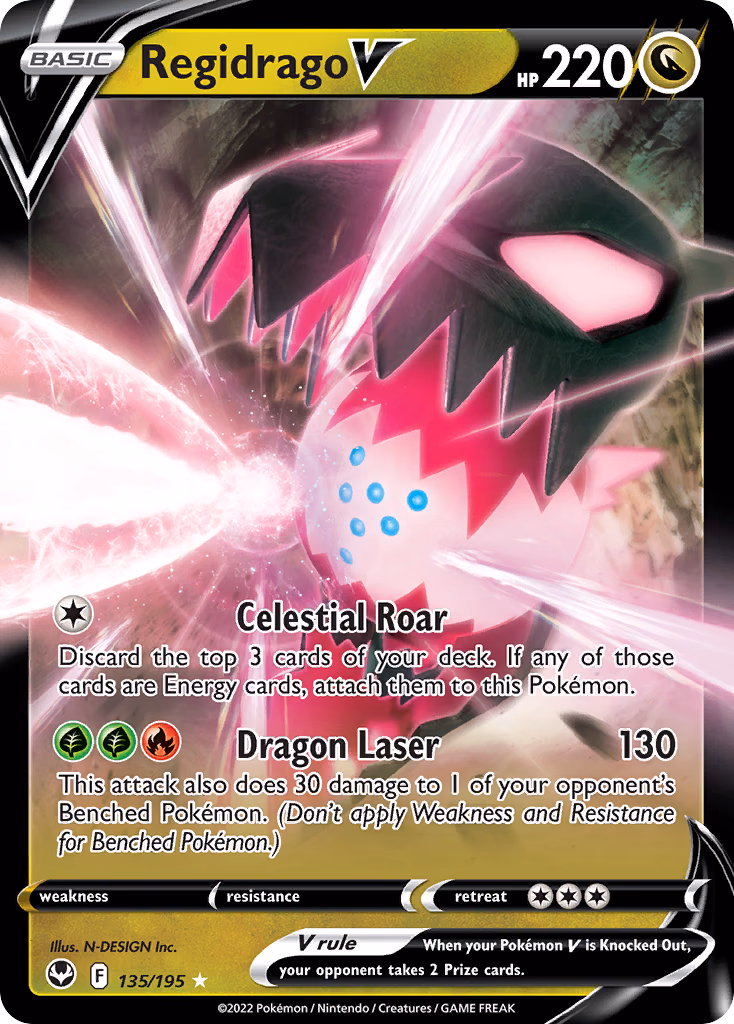 Regidrago V Pokemon card (135/195, Silver Tempest)
