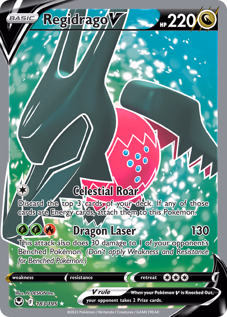 Regidrago V Pokemon card (183/195, Silver Tempest)