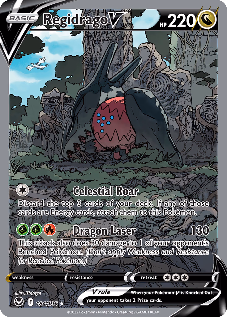 Regidrago V Pokemon card (184/195, Silver Tempest)