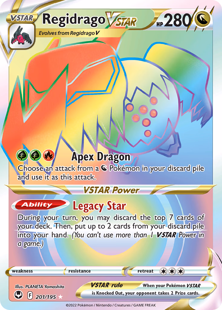 Regidrago VSTAR Pokemon card (201/195, Silver Tempest)