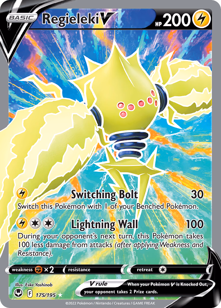 Regieleki V Pokemon card (175/195, Silver Tempest)